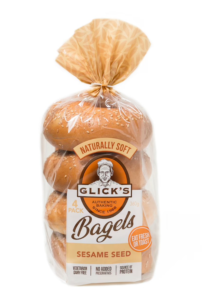 Glicks Bagels Sesame | 360g - 4 Pack | YG-104598-916040