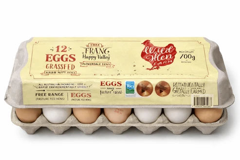 Dozen Happy Valley Free Range Pasture Raised Eggs | 700g | The Old Farm | YG-113345-WH-101239