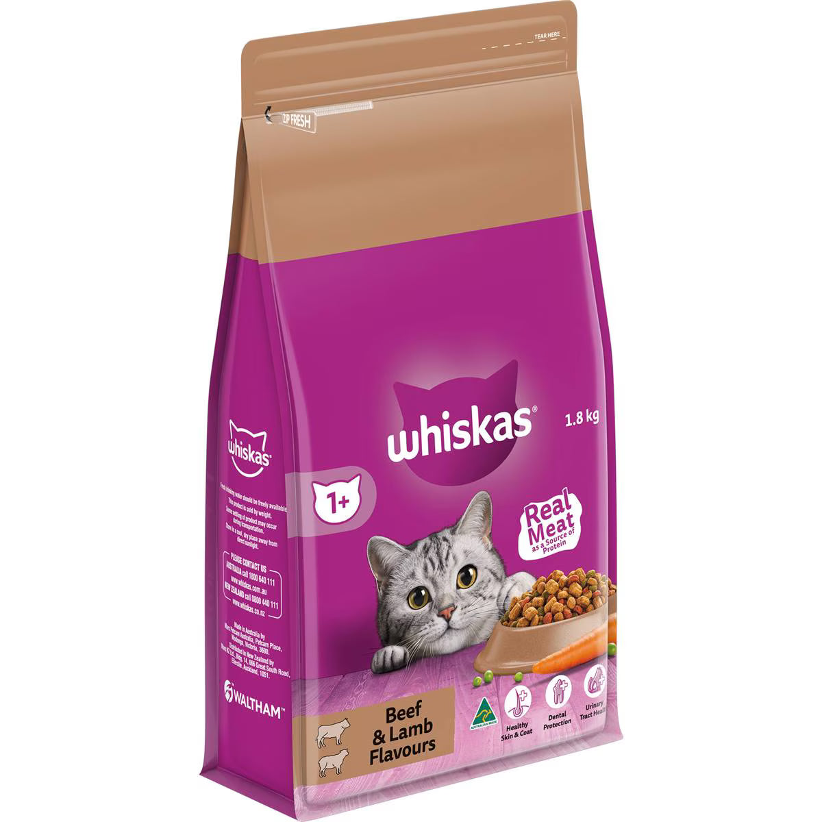 Adult 1 Years Dry Cat Food Beef & Lamb Flavours | 1.8kg | Whiskas | YG-112162-MC-978816