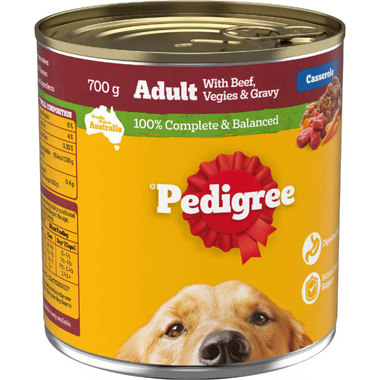 Adult Wet Dog Food With Beef Vegies & Gravy Casserole Can | 700g | Pedigree | YG-112965-MC-978769