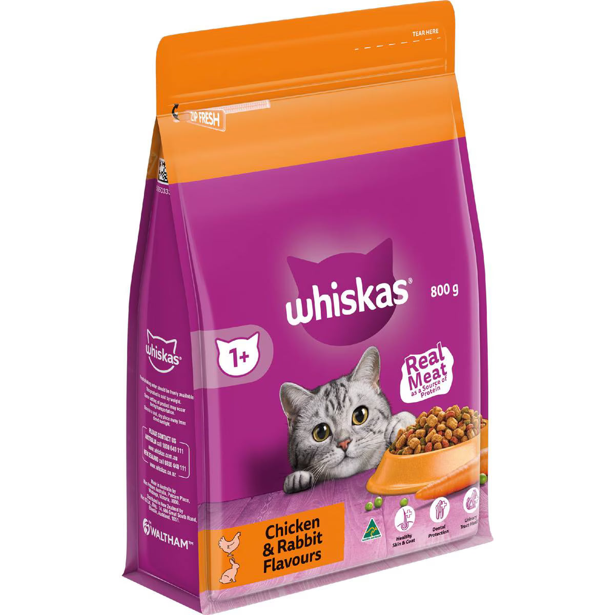 Adult 1 Years Dry Cat Food Chicken & Rabbit Flavours | 800g | Whiskas | YG-112159-MC-978807
