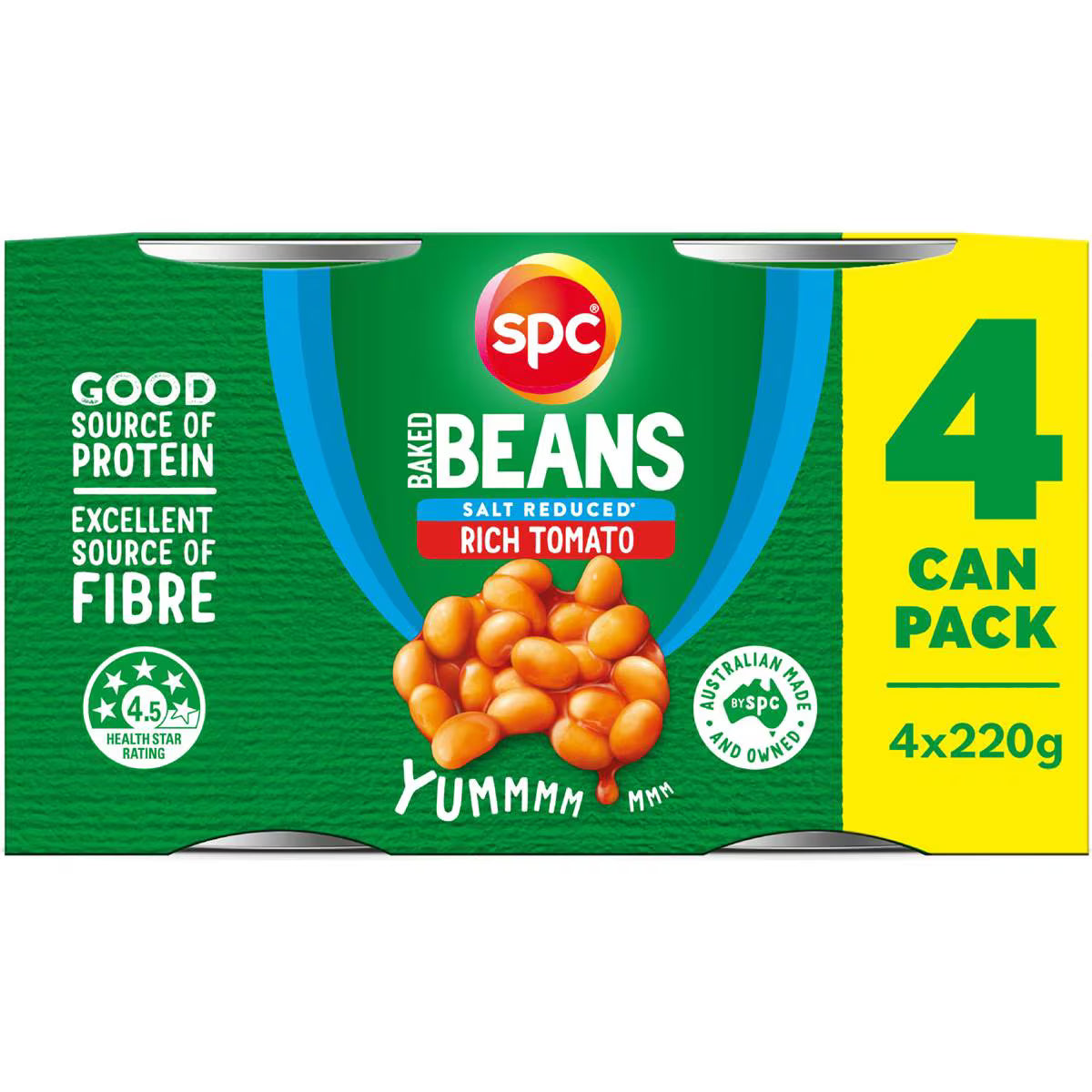 Baked Beans Rich Tomato Salt Reduced | 220g x 4 Pack | Spc | YG-012384-WW-054843