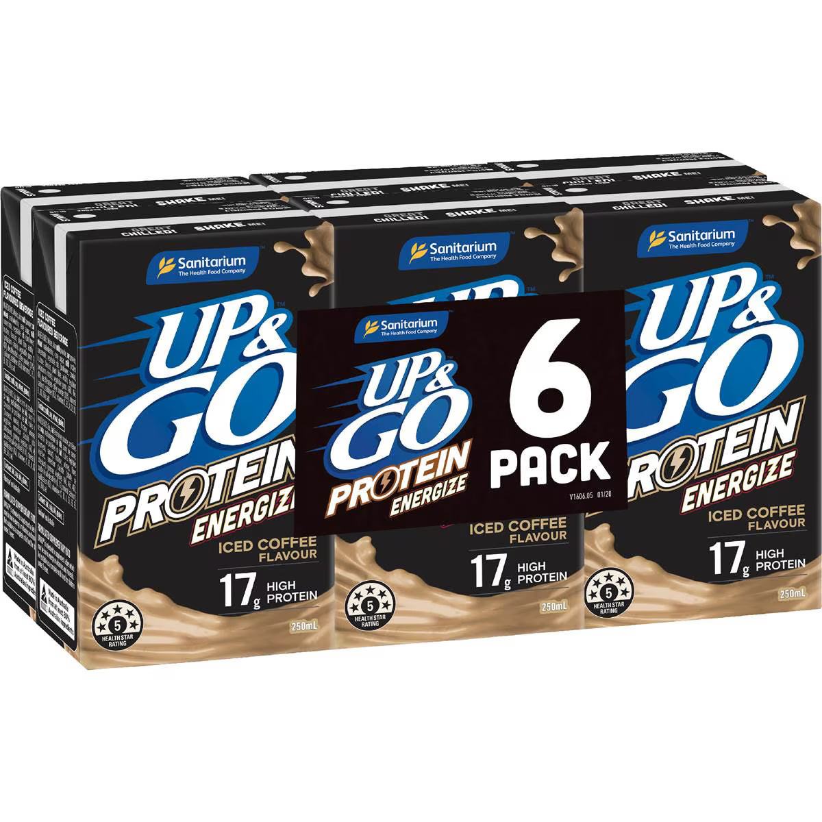 Protein Energize Liquid Breakfast Iced Coffee | 250ml x 6 Pack | Up&Go | YG-112724-MC-977743