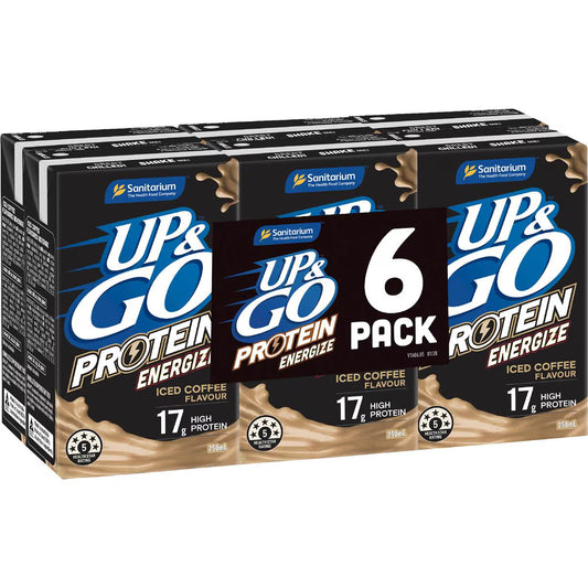 Protein Energize Liquid Breakfast Iced Coffee | 250ml x 6 Pack | Up&Go | YG-112724-MC-977743