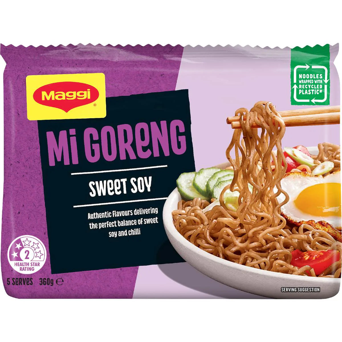Fusian Mi Goreng Soy & Mild Spice Flavour Instant Noodles | 360g 5 Pack | Maggi | YG-111572-MC-152488