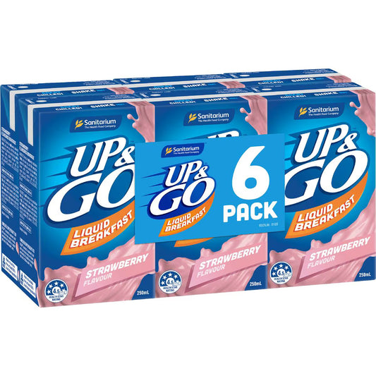 Liquid Breakfast Strawberry | 250ml x 6 Pack | Up&Go | YG-111846-MC-977732