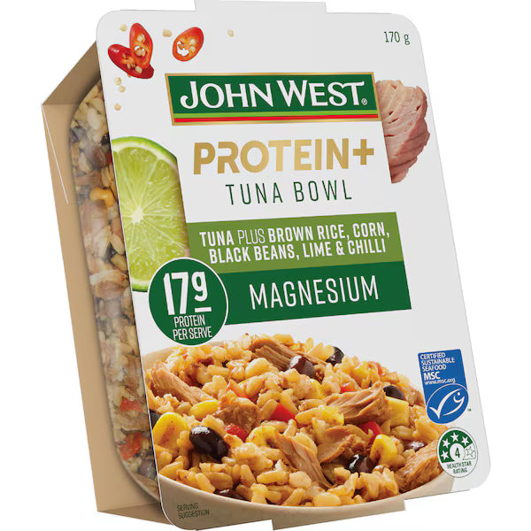 Protein Tuna Bowl Brown Rice Corn Black Beans Lime Chilli | 170g | John West | YG-112912-MC-978495