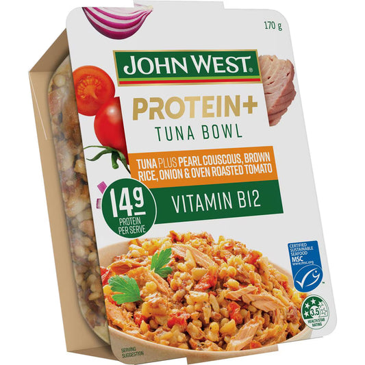 Protein Tuna Bowl Brown Rice Couscous Tomato Onion Chilli | 170g | John West | YG-112075-MC-978496