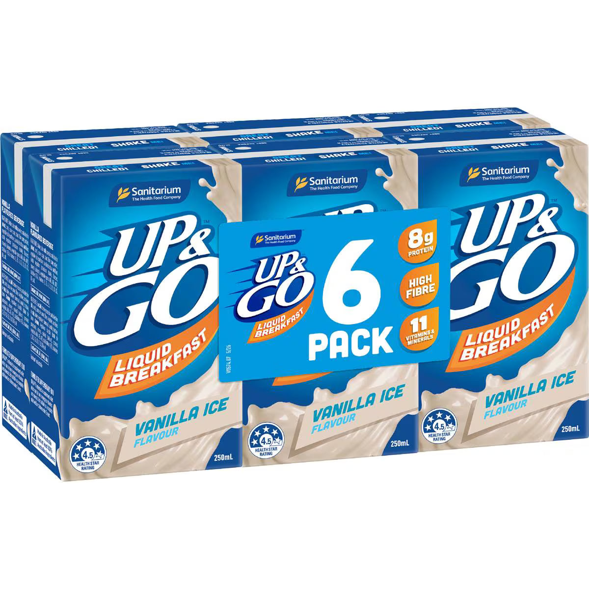 Liquid Breakfast Vanilla Ice | 250ml x 6 Pack | Up&Go | YG-112722-MC-977737