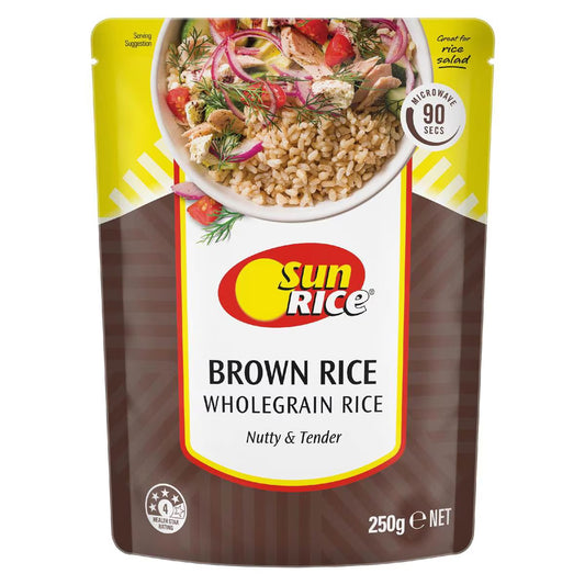 Microwave Brown Rice Pouch Medium Grain Brown Rice In 90 | 250g | Sunrice | YG-112951-MC-978675