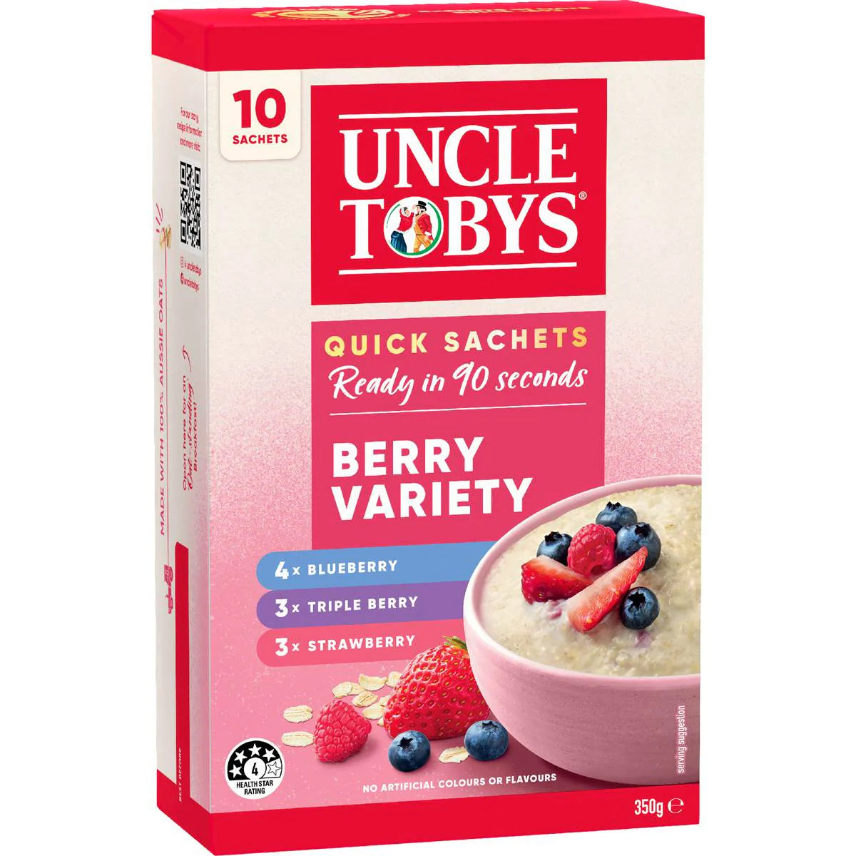 Oats Sachets Berry Variety 10 Pack | 350g 10 Pack | Uncle Tobys | YG-112727-MC-151391