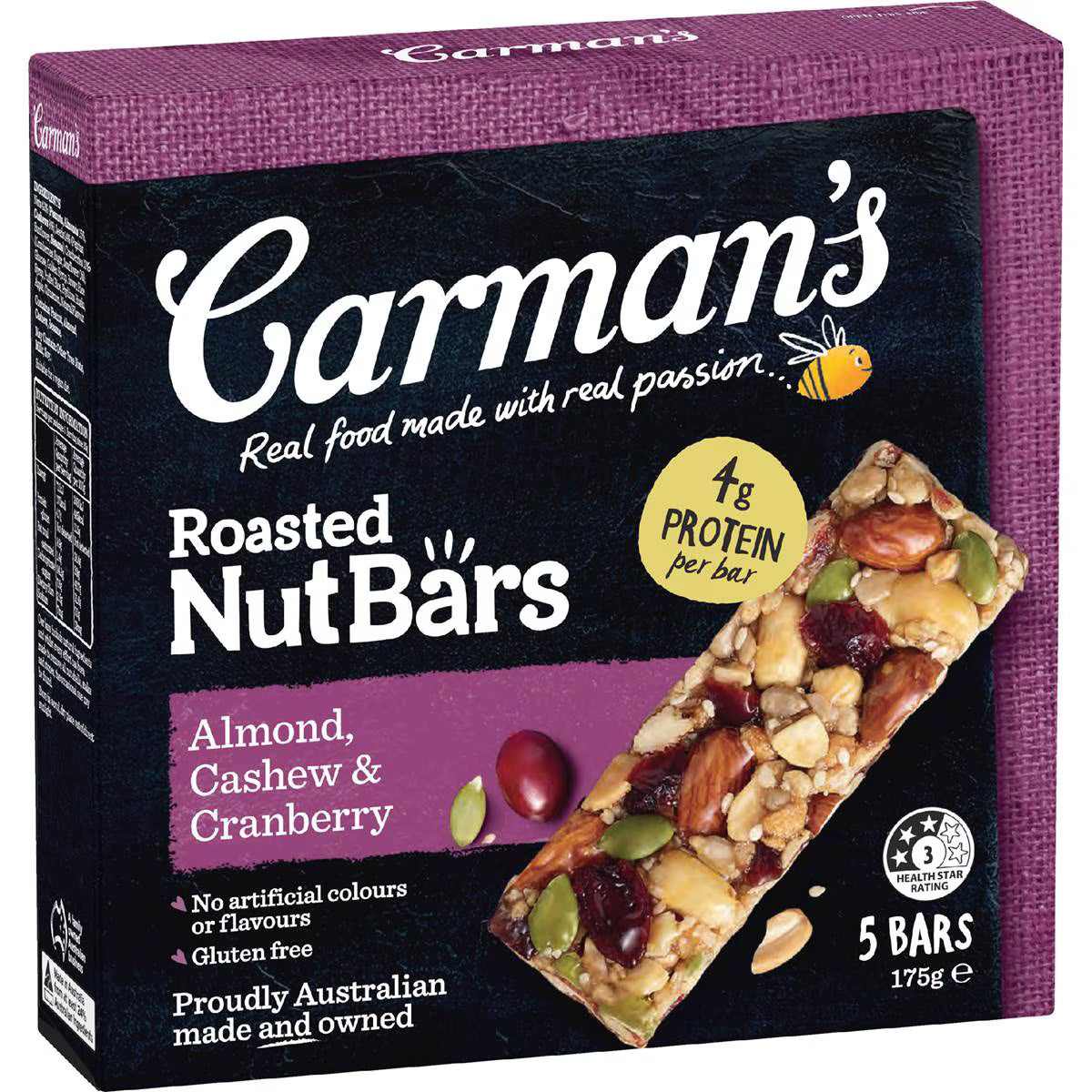 Nut Bars Almond Cashew & Cranberry | 5 Pack | Carman's | YG-111705-MC-977314