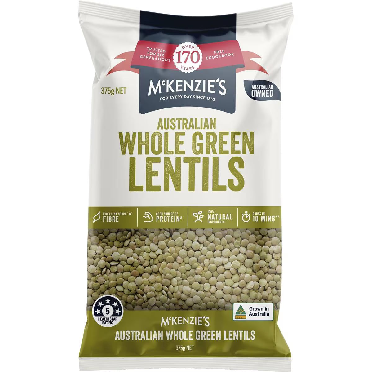 Lentils Whole Green | 375g | Mckenzie's | YG-112060-MC-978445