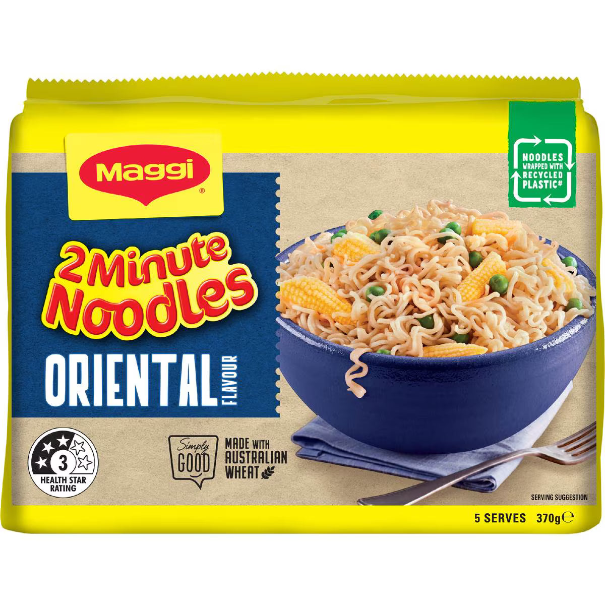 2 Minute Oriental Flavour Instant Noodles | 370g 5 Pack | Maggi | YG-112525-MC-976707