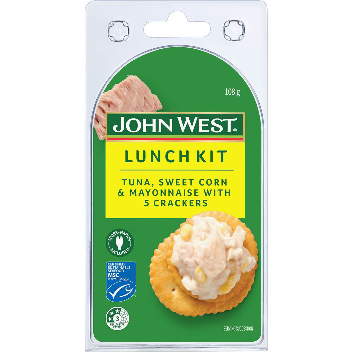 Tuna Sweetcorn & Mayonnaise With Crackers Lunch Kit | 108g | John West | YG-112911-MC-978493