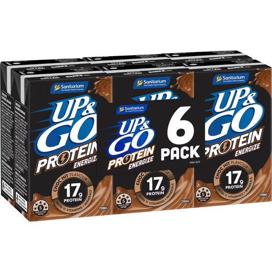 Protein Energize Liquid Breakfast Choc | 250ml x 6 Pack | Up&Go | YG-111848-MC-977735