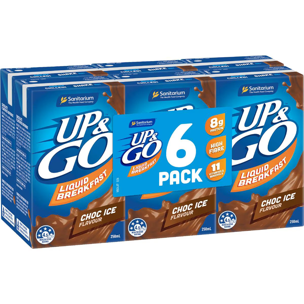 Liquid Breakfast Choc Ice | 250ml x 6 Pack | Up&Go | YG-112720-MC-977733