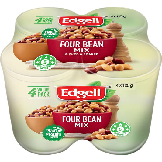 Four Bean Mix Ready To Eat | 125g x 4 Pack | Edgell | YG-112927-MC-978557