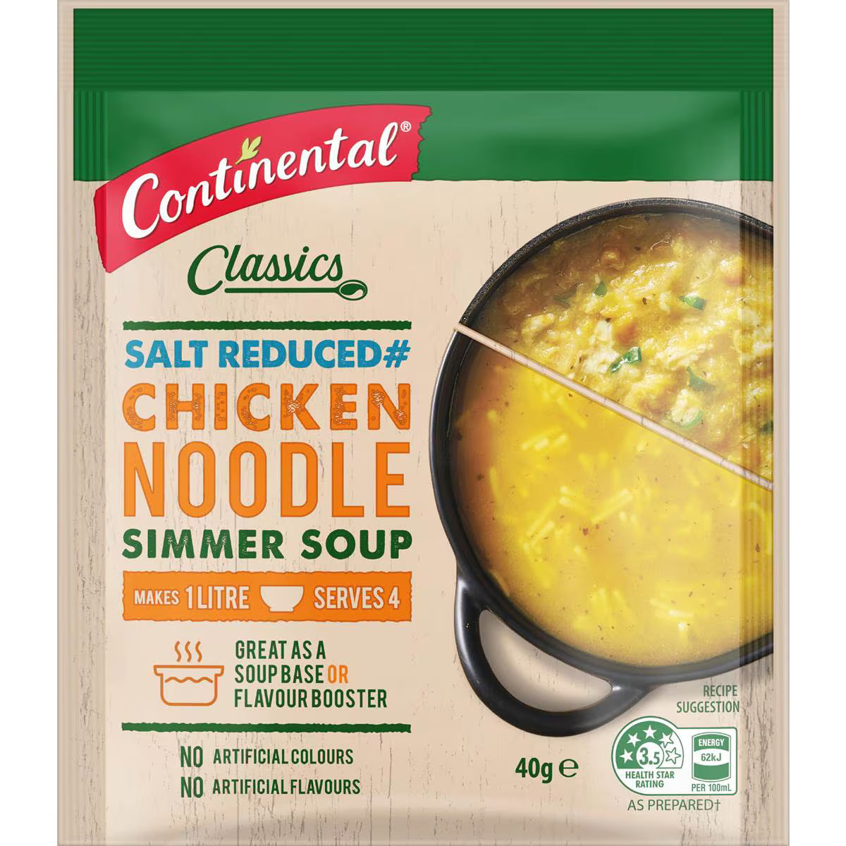 Classics Simmer Soup Chicken Noodle Salt Reduced | 40g | Continental | YG-009928-WW-058208