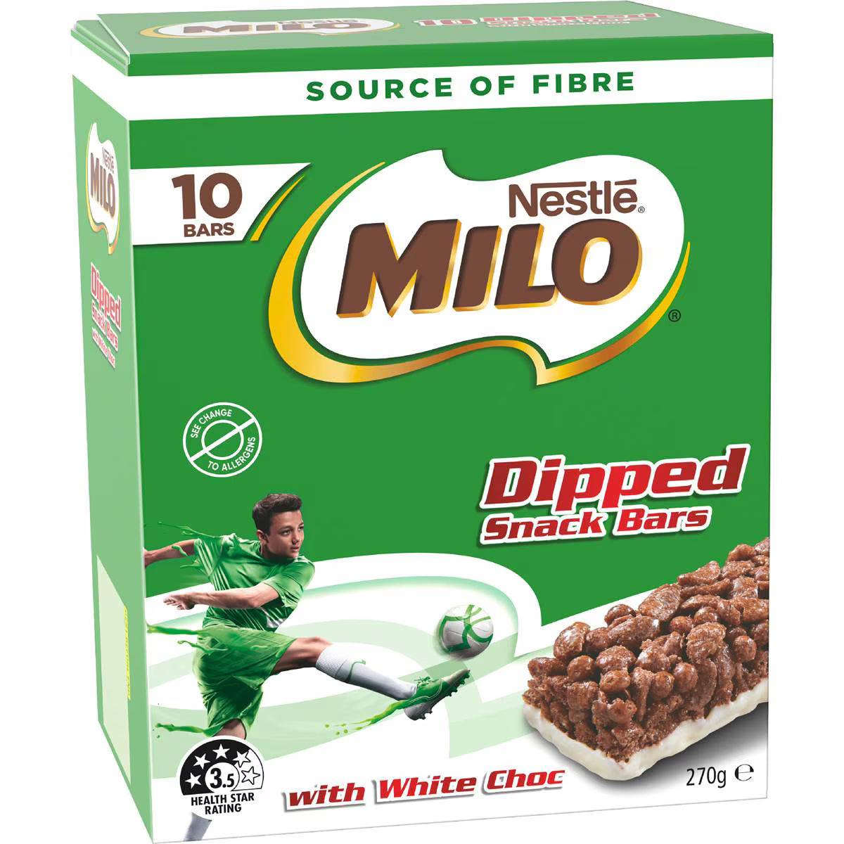 Milo Dipped Snack Bars With White Chocolate | 10 Pack | Nestle | YG-111706-MC-977318