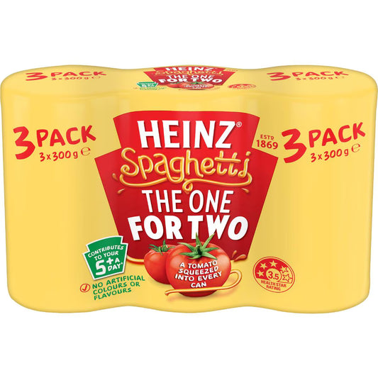 Spaghetti In Tomato Sauce Canned | 300g x 3 Pack | Heinz | YG-112104-MC-978597