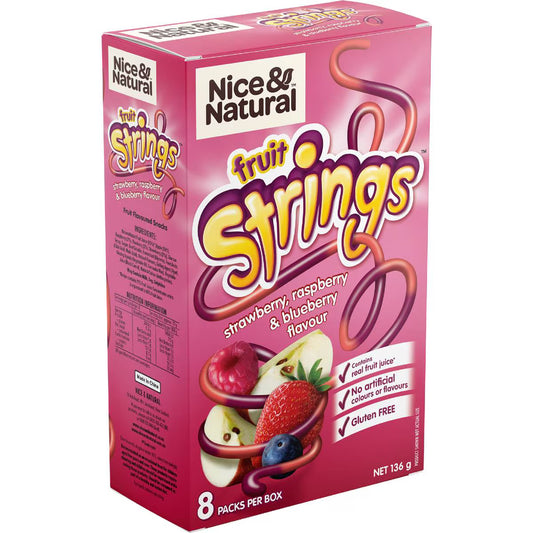 Fruit Strings School Snacks Gluten Free | 8 Pack | Nice & Natural | YG-111717-MC-977363