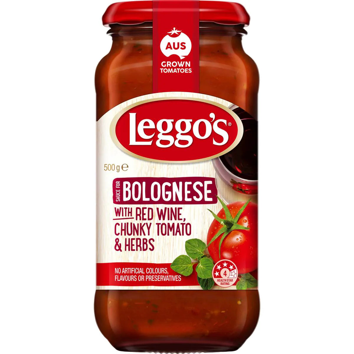 Red Wine Bolognese With Chunky Tomato & Herbs Pasta Sauce | 500g | Leggo's | YG-112198-MC-979028