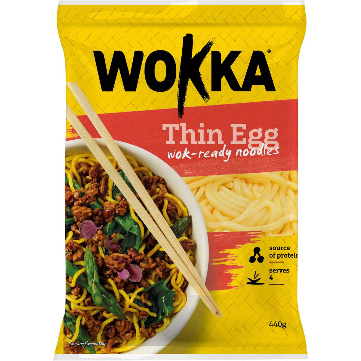 Noodles Thin Egg Style Stir Fry | 440g | Wokka | YG-010408-WW-058668