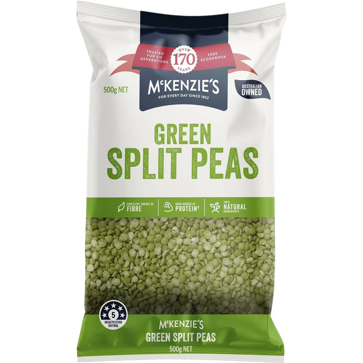 Dried Green Split Peas | 500g | Mckenzie's | YG-010423-MC-978446