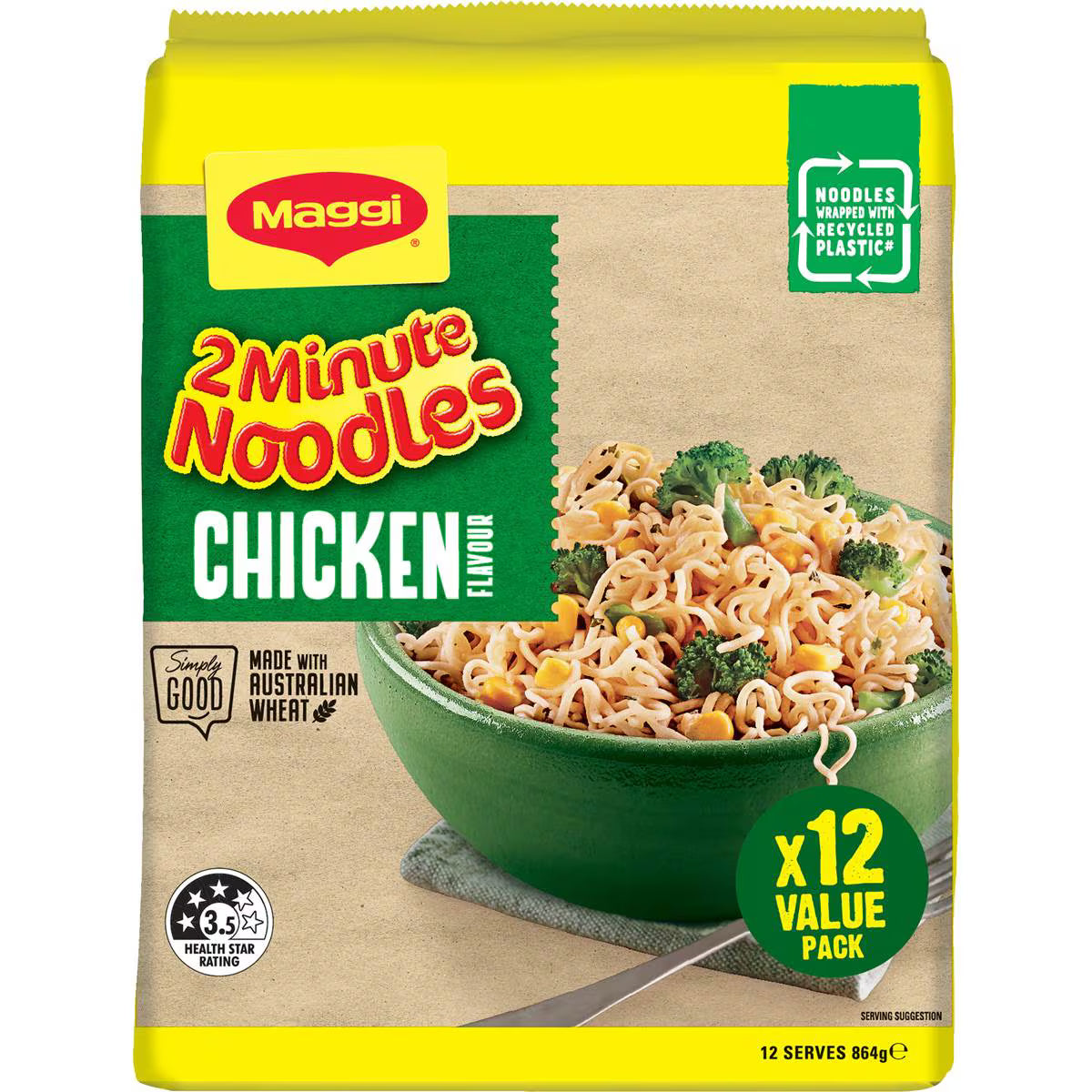 2 Minute Chicken Flavour Instant Noodles | 864g 12 Pack | Maggi | YG-111561-MC-976618