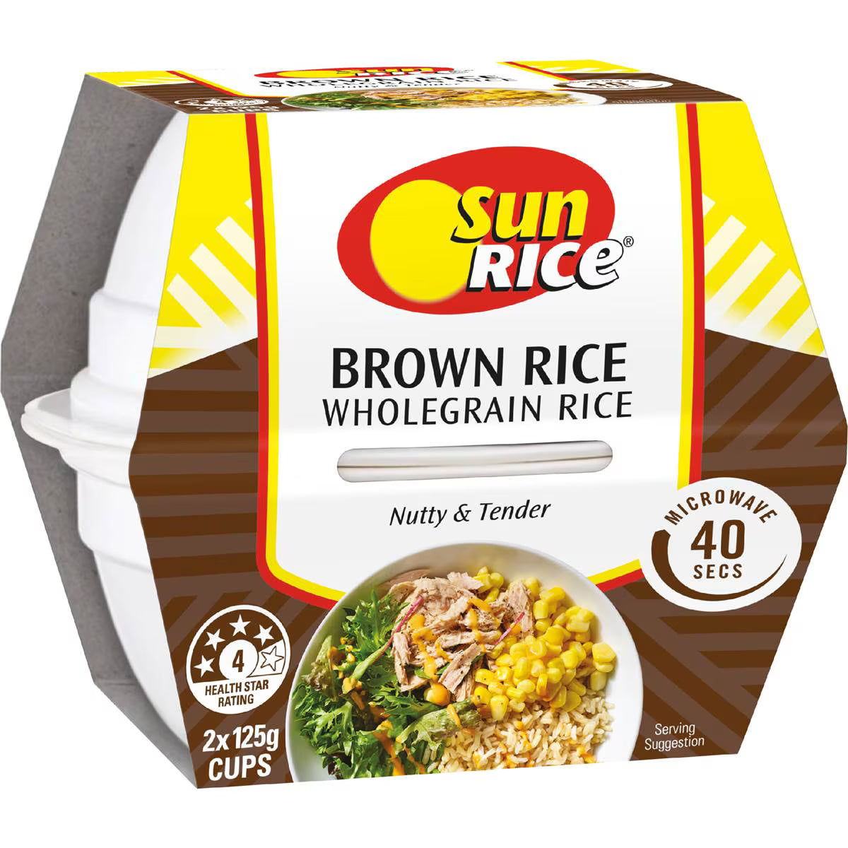 Microwave Brown Rice Cup Fragrant Brown Rice | 125g x 2 Pack | Sunrice | YG-112121-MC-978676