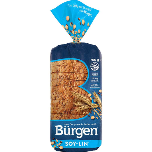 Soy & Linseed Low Gi Sliced Bread Loaf Bakery | 700g | Burgen | YG-007534-WW-059402