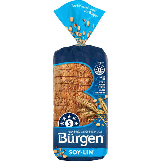 Soy & Linseed Low Gi Sliced Bread Loaf Bakery | 700g | Burgen | YG-007534-WW-059402
