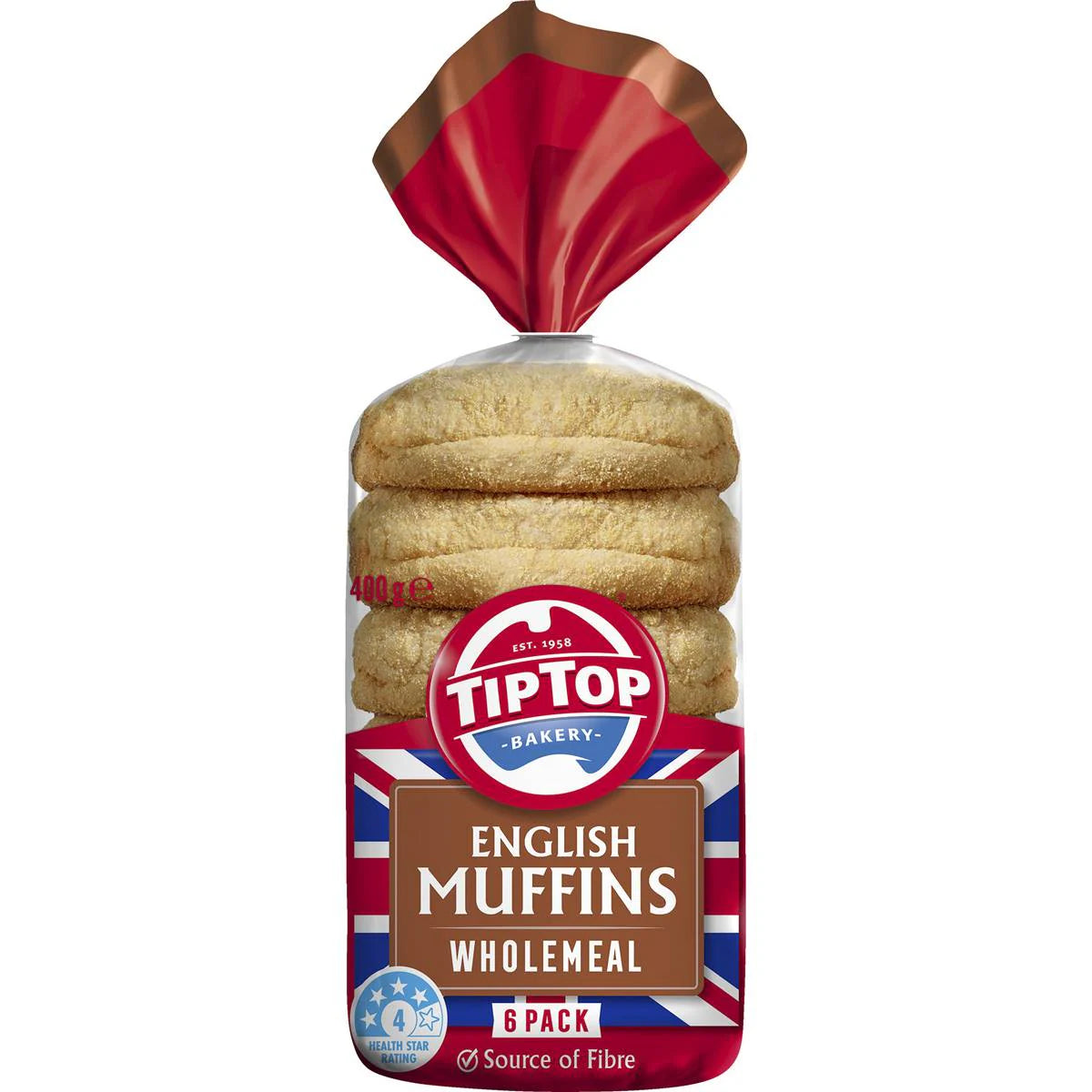 English Muffins Wholemeal Bakery | 6 Pack | Tip Top | YG-007505-WW-059430