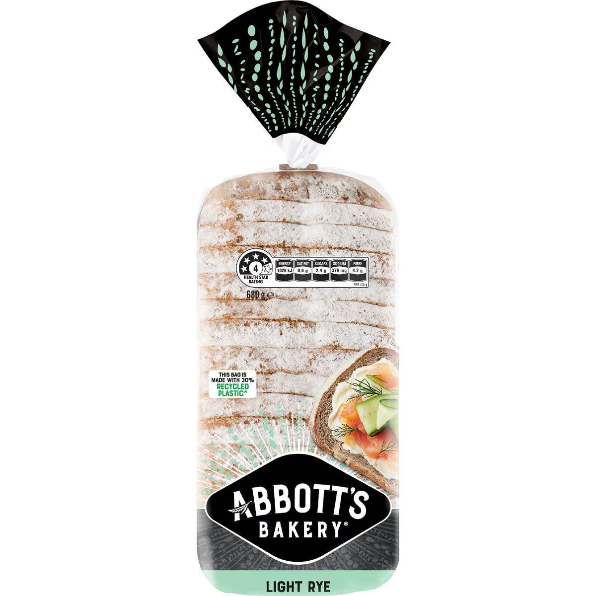 Light Rye Bread Sandwich Slice Loaf | 680g | Abbott's Bakery | YG-007235-WW-059436