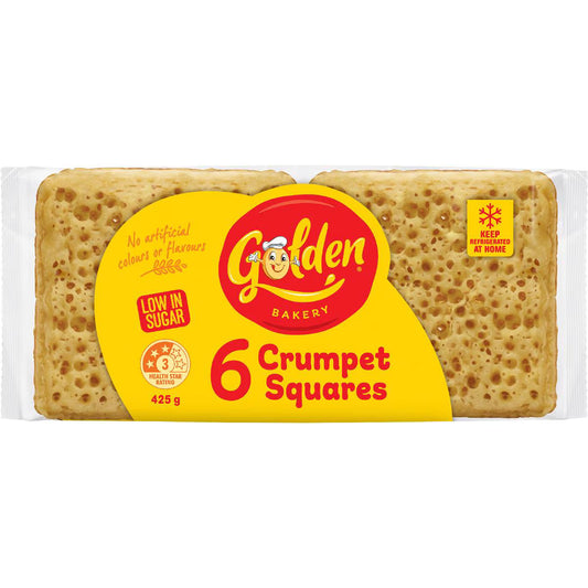 Crumpet Squares | 6 Pack | Golden | YG-007553-WW-059465