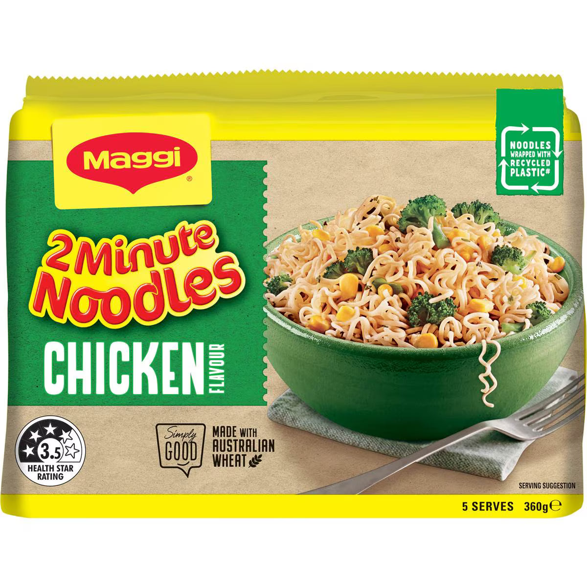 2 Minute Chicken Flavour Instant Noodles | 360g 5 Pack | Maggi | YG-112526-MC-976708