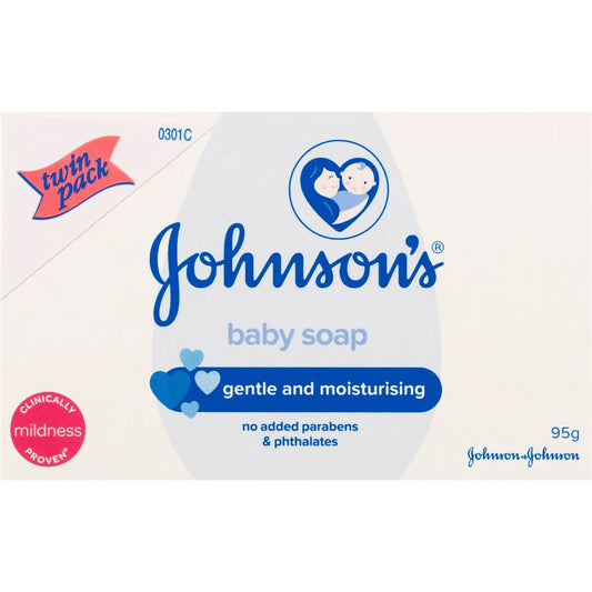 Gentle Moisturising Baby Soap Bar | 95g x 2 Pack | Johnson's | YG-112212-MC-979762