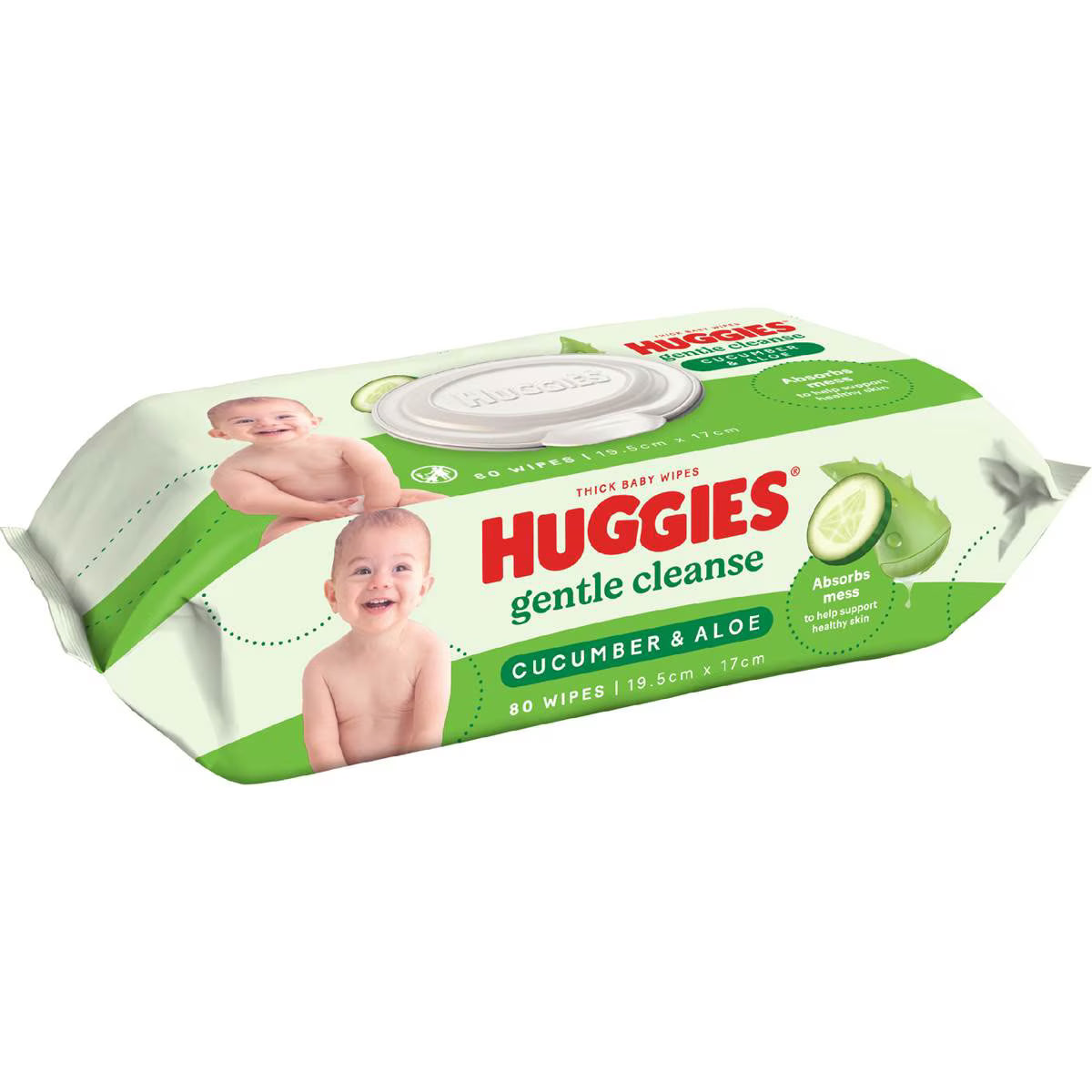 Glentle Cleanse Baby Wipes Cucumber & Aloe | 80 Pack | Huggies | YG-113022-MC-979770