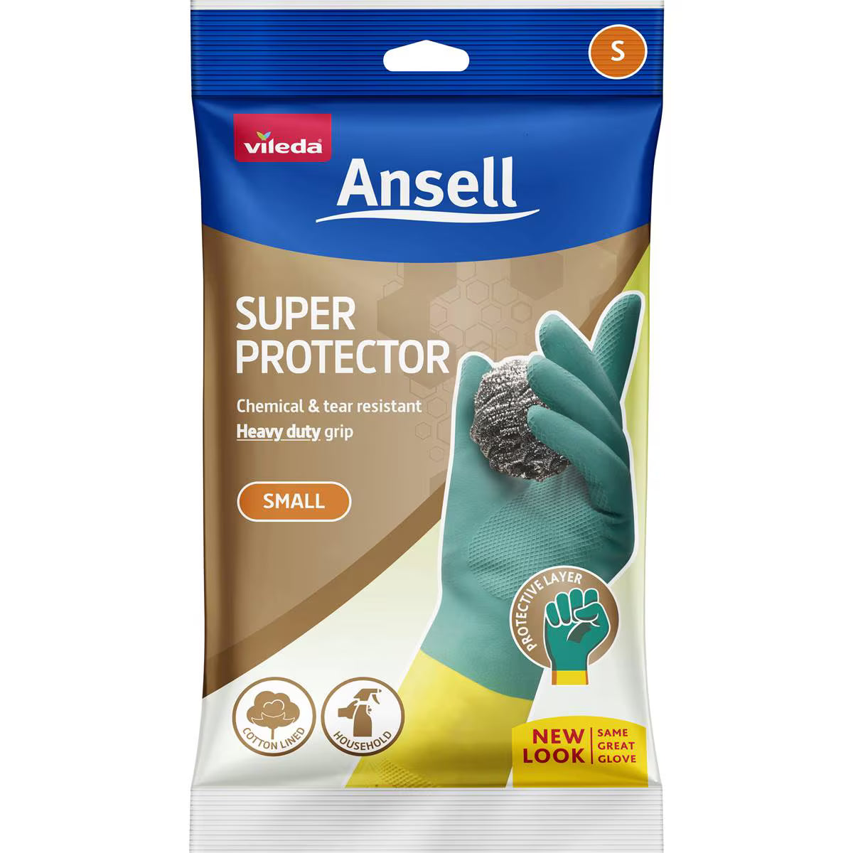 Ansell Super Protector Gloves Small Pair | 1 Pack | Vileda | YG-007681-WW-062135