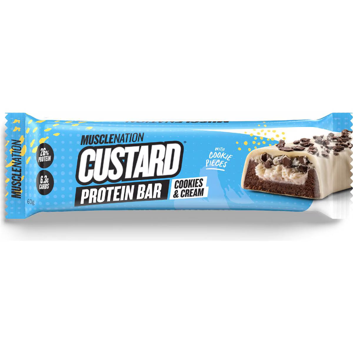 Protein Custard Bar Cookie & Cream | 60g | Muscle Nation | YG-112607-MC-151858