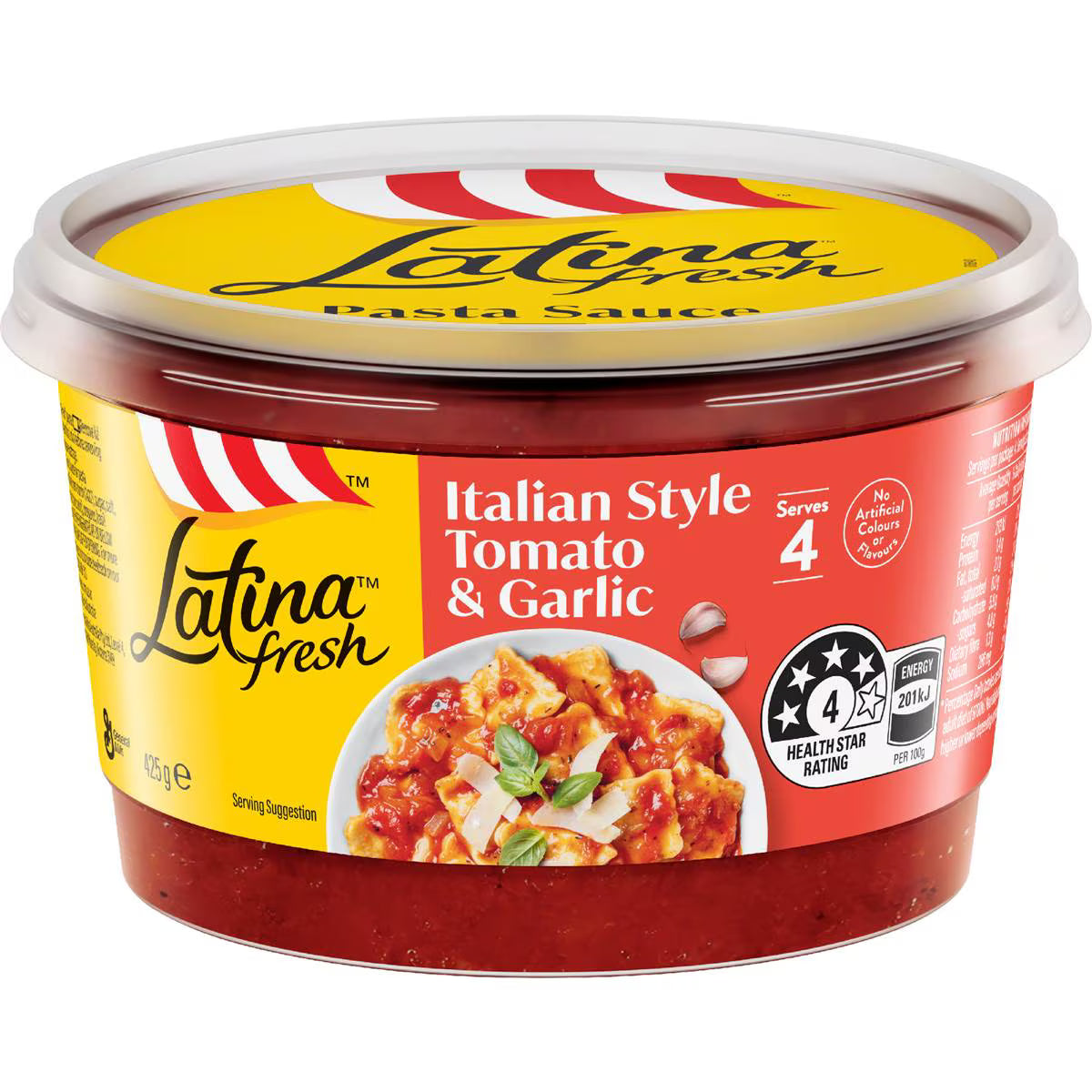 Italian Tomato & Garlic Pasta Sauce | 425g | Latina Fresh | YG-006404-WW-079506