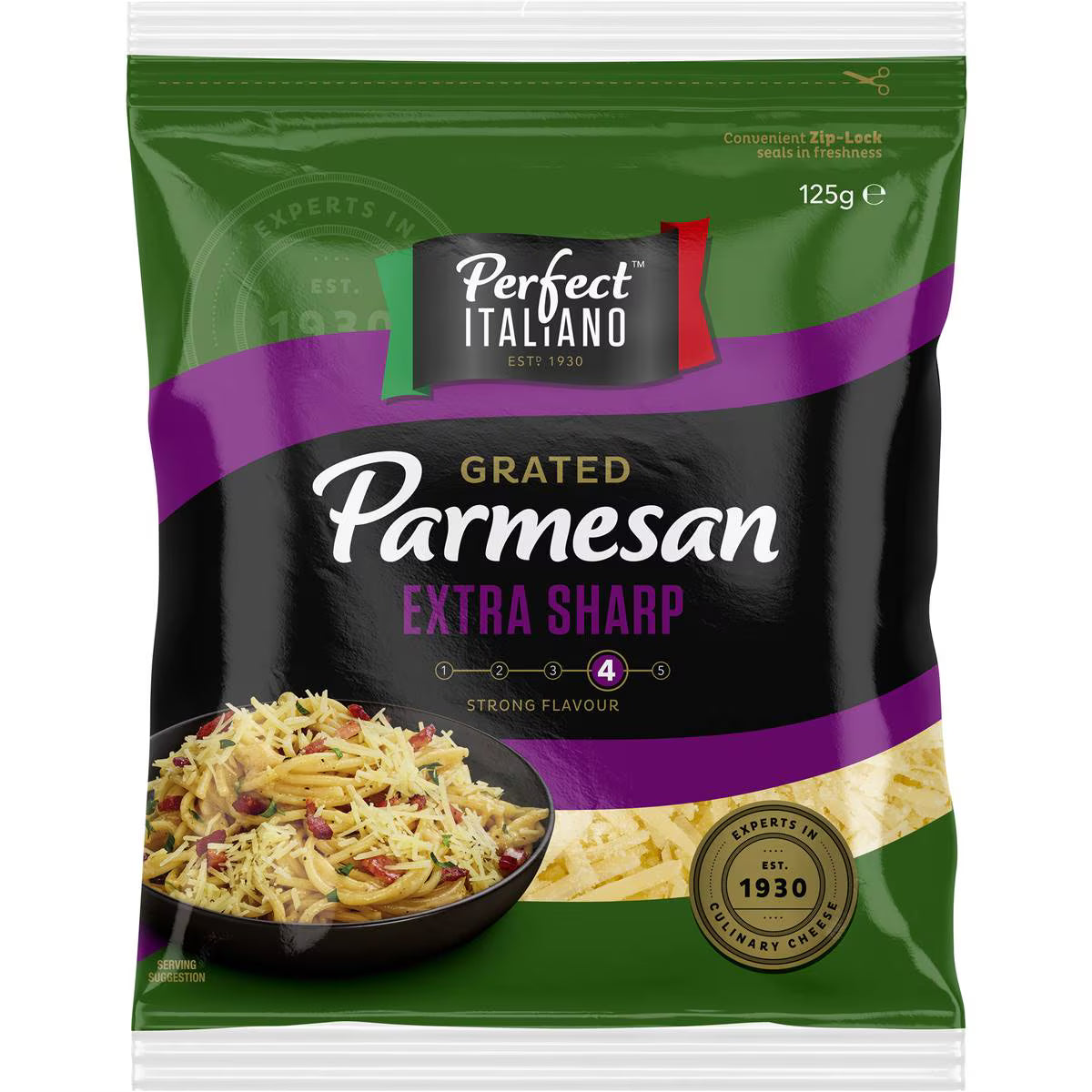 Parmesan Cheese Grated Extra Sharp | 125g | Perfect Italiano | YG-006654-MC-980987