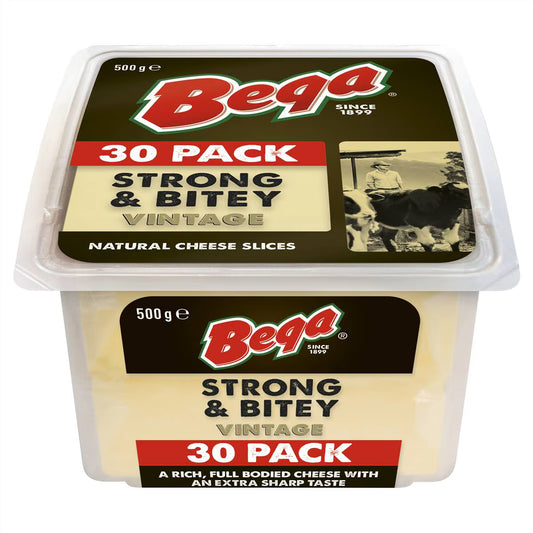 Cheese Slices Strong & Bitey Vintage | 500g | Bega | YG-012386-WW-082948