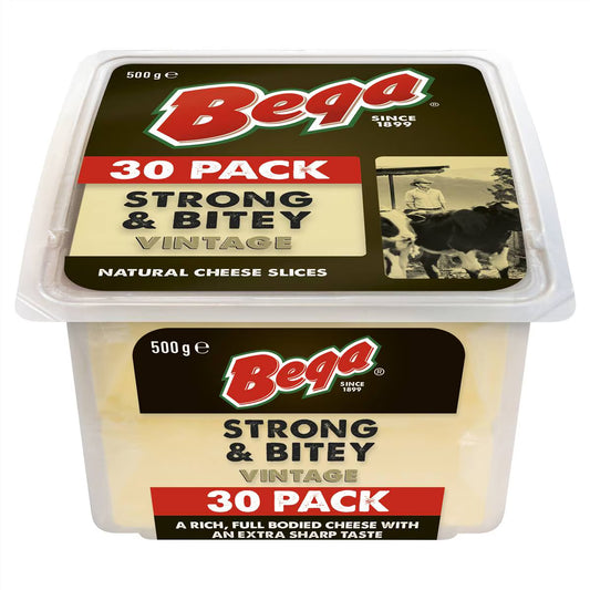 Cheese Slices Strong & Bitey Vintage | 500g | Bega | YG-012386-WW-082948
