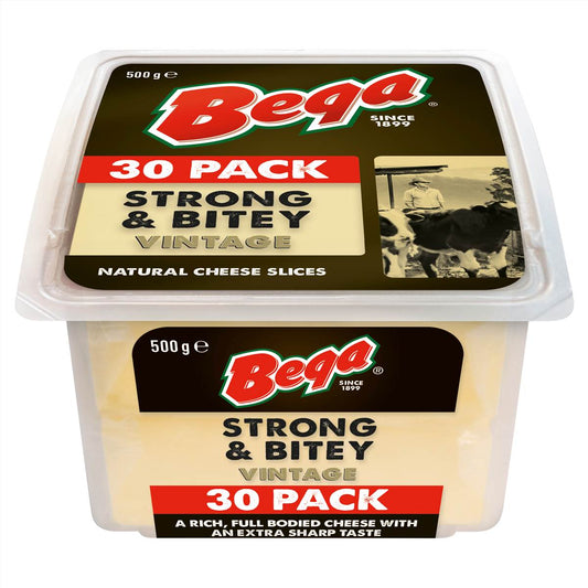 Cheese Slices Strong & Bitey Vintage | 500g | Bega | YG-012386-WW-082948