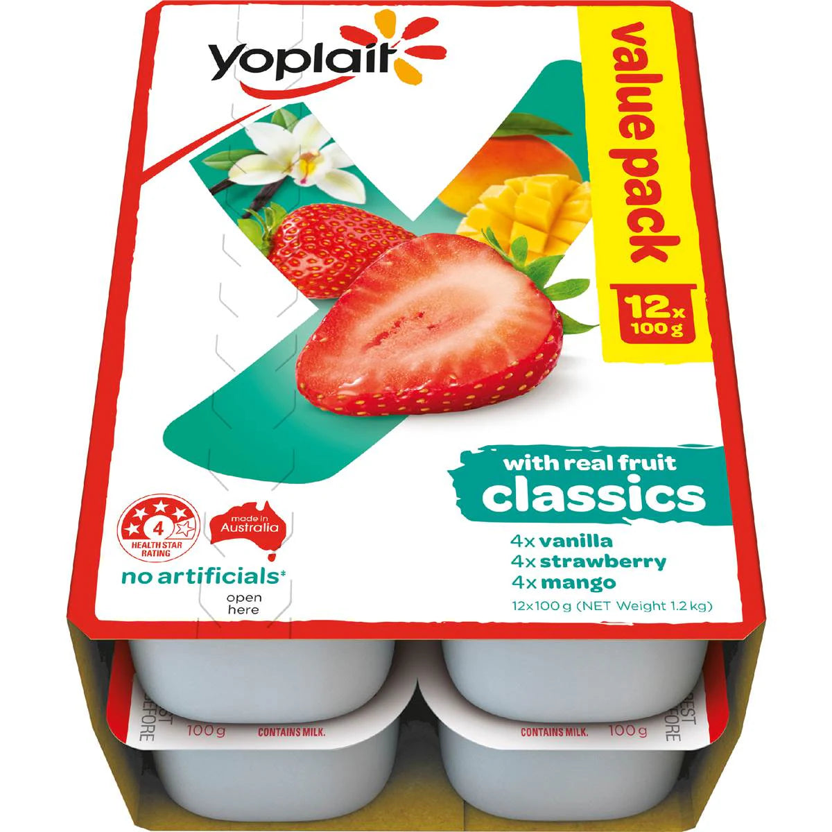 Classic Yoghurt Punnets Punnets | 100g x 12 Pack | Yoplait | YG-007402-WW-083081