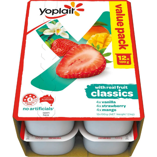 Classic Yoghurt Punnets Punnets | 100g x 12 Pack | Yoplait | YG-007402-WW-083081