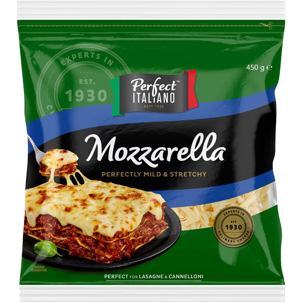 Grated Mozzarella Cheese Mozzarella Cheese | 450g | Perfect Italiano | YG-006395-MC-980990