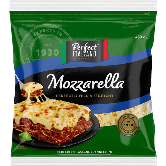 Grated Mozzarella Cheese Mozzarella Cheese | 450g | Perfect Italiano | YG-006395-MC-980990